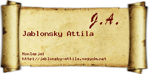 Jablonsky Attila névjegykártya