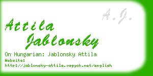 attila jablonsky business card